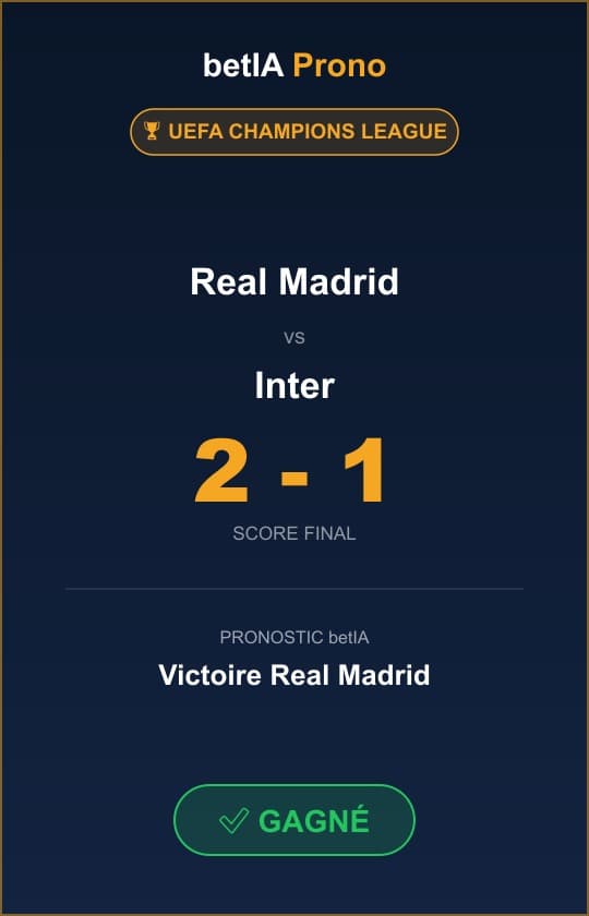 Coupon gagnant, Victoire Real Madrid